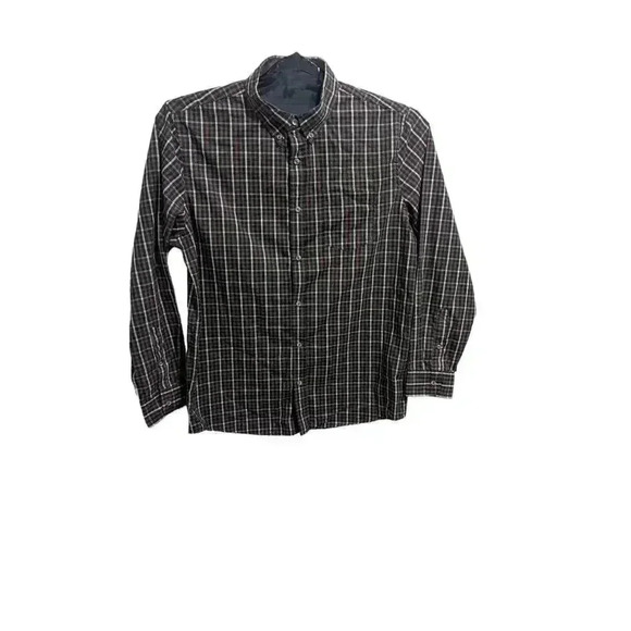 Mens Lee Regular Fit Button Up Plaid Shirt Size L Red Gray - Picture 1 of 8